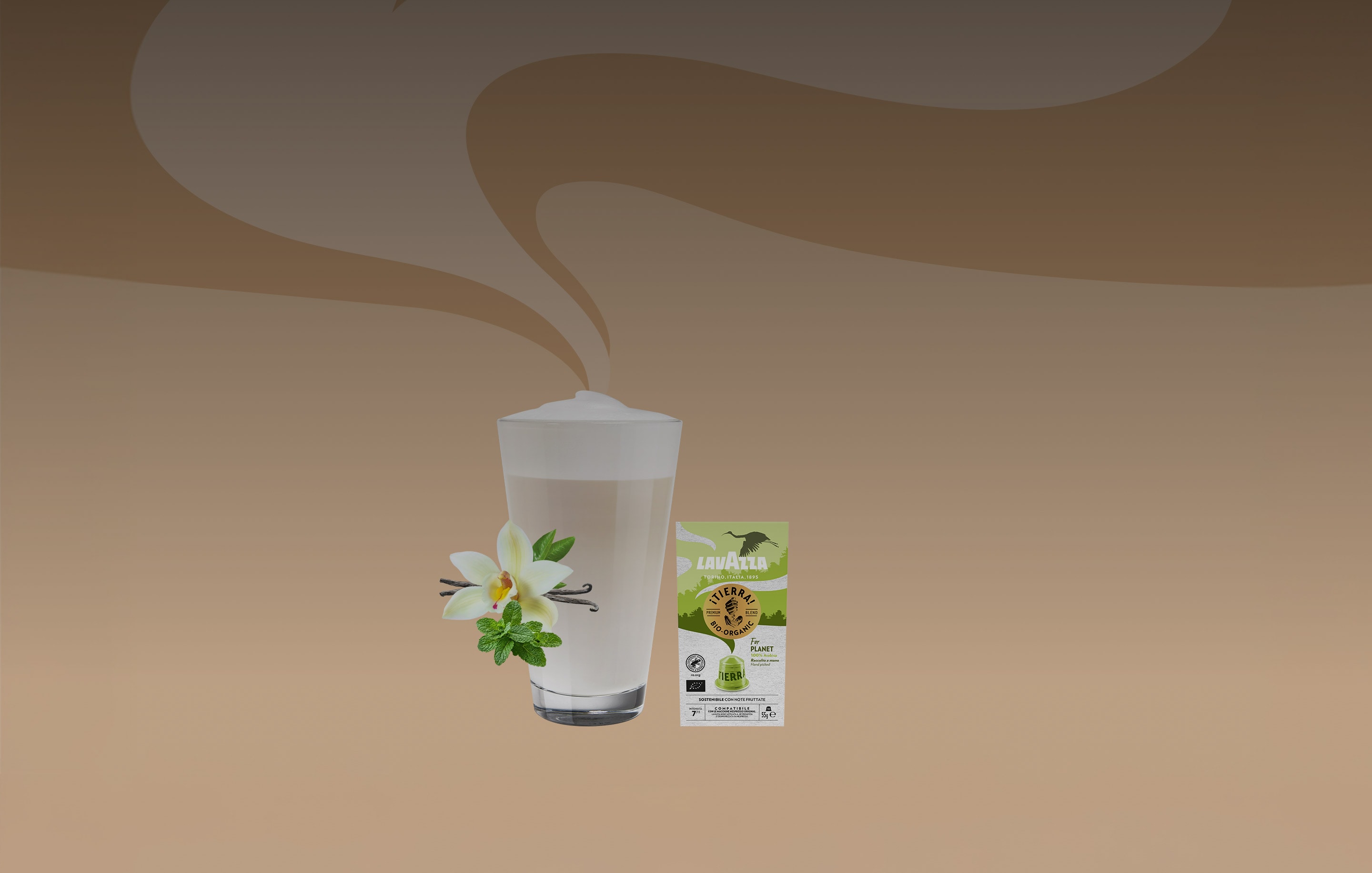 Café latte de menta y vainilla receta