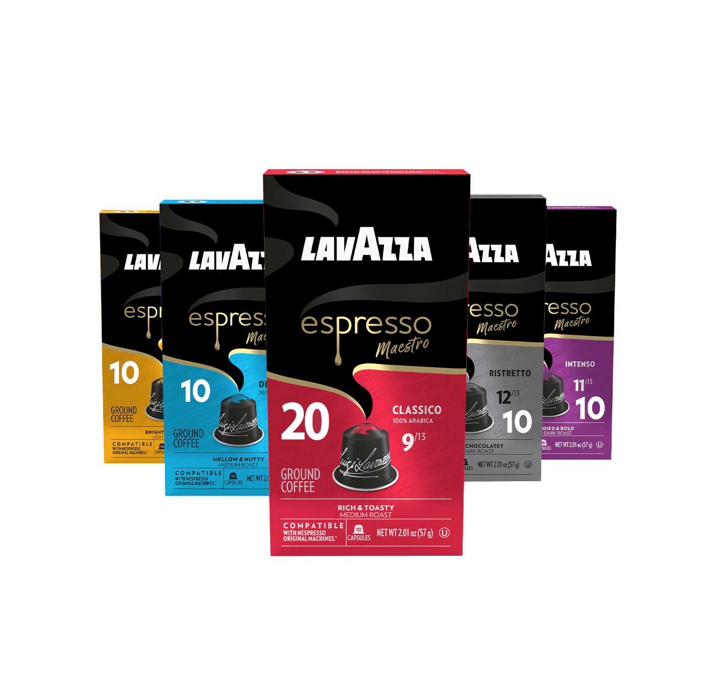 Variety pack of capsules compatible with Nespresso® machines