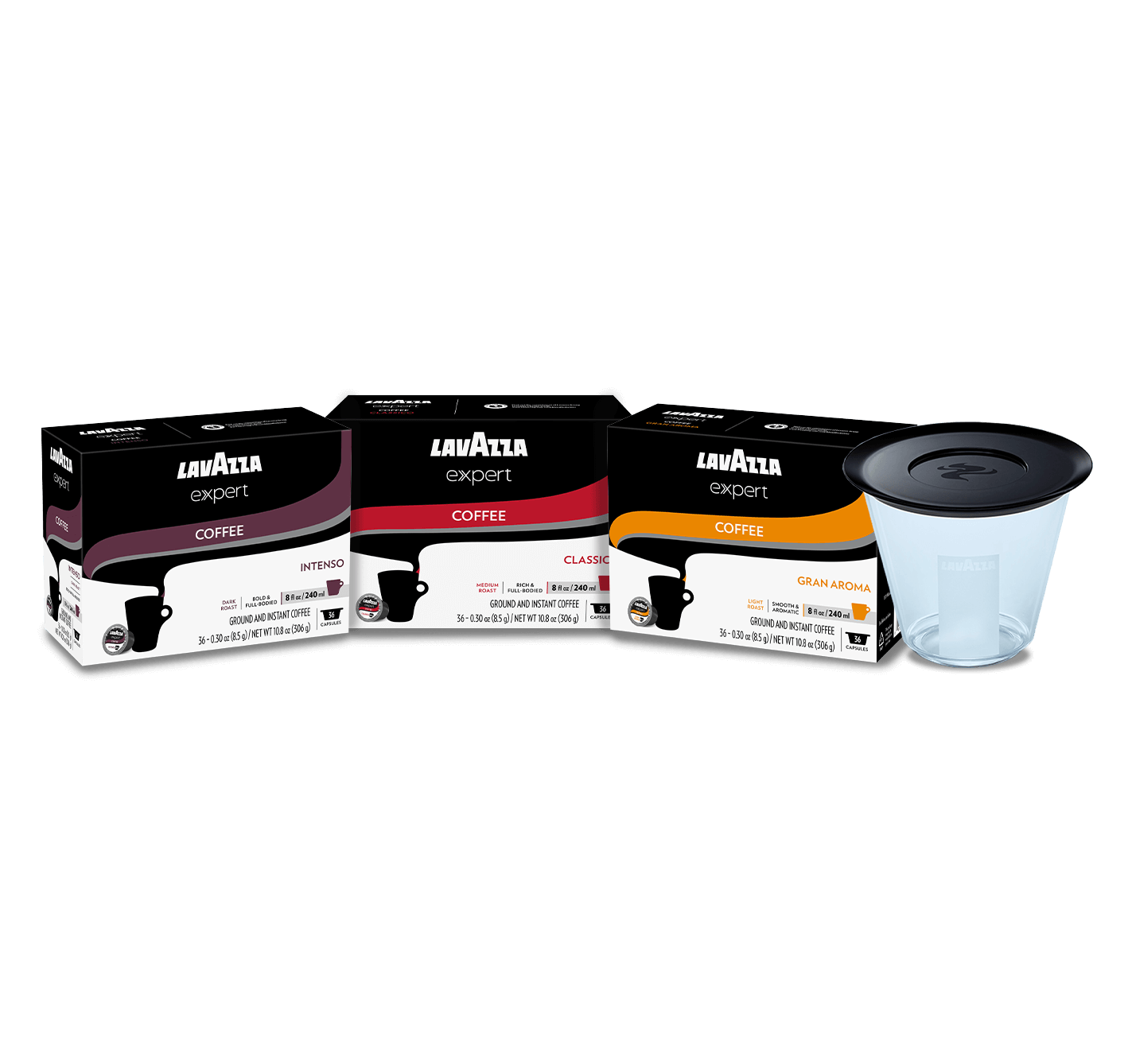Promotion: Expert coffee capsules with pod holder | Lavazza
