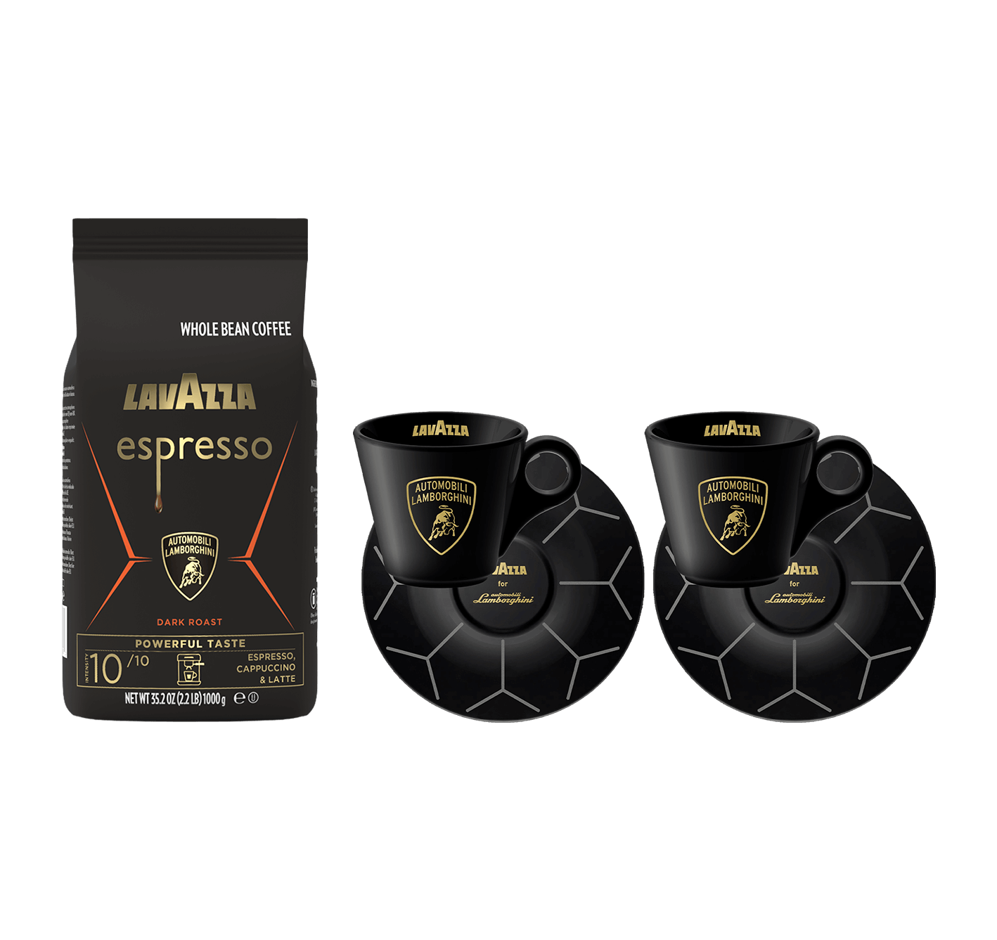 Lavazza x Lamborghini Bundle: Whole Bean & Espresso Cup Set